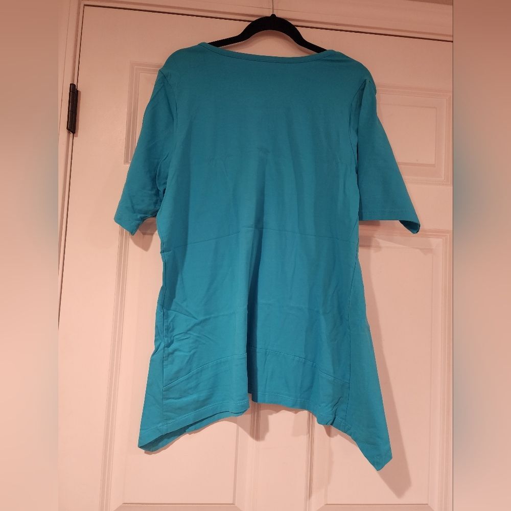 Denim & Co stretchy blue top - Picture 4 of 4